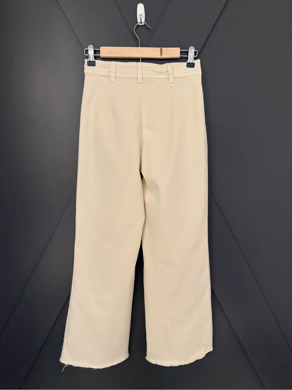Marine Layer Bridget High-Rise Wide Leg Cream Pants - Picture 8 of 10